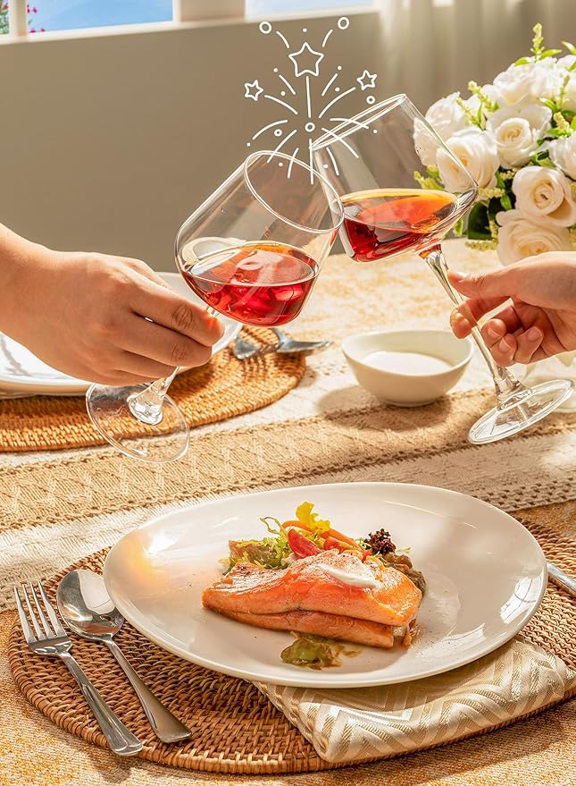 Porcelain 11-inch Dinner Plate Set of 6 - White Dinner Plates - Dishwasher, Microwave, Oven Safe, Scratch Resistant
