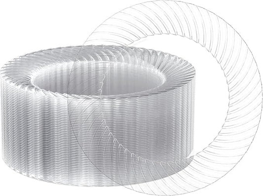 10 Inch Clear Plastic Plates, 100 Disposable Heavy Duty Dinner Plates, Premium Hard Plastic for Weddings, Parties and Events